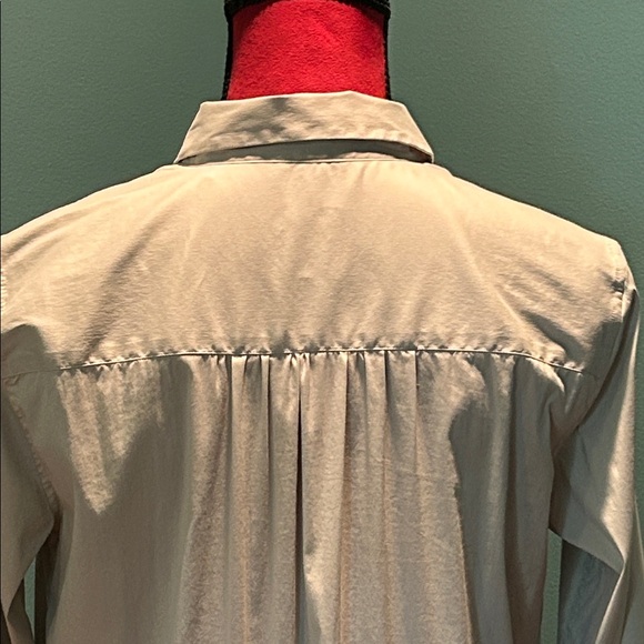 Sara Roka Taupe Elegant Button-Down Top Size 42 - Picture 8 of 16
